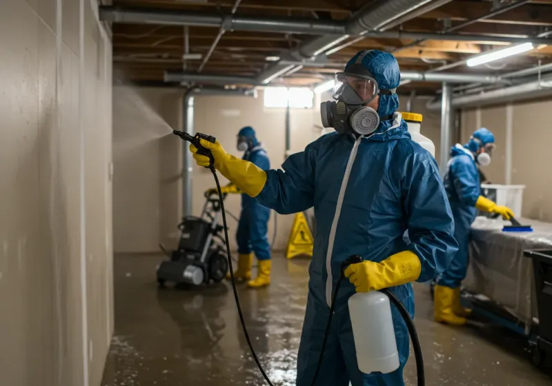 Basement Sanitization and Antimicrobial Treatment process in El Cerro Mission, NM