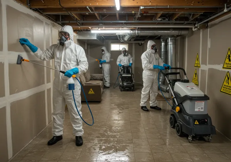 Basement Moisture Removal and Structural Drying process in El Cerro Mission, NM